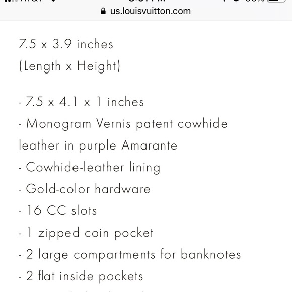 Louis Vuitton vernis monogram Sarah wallet - Picture 8 of 9